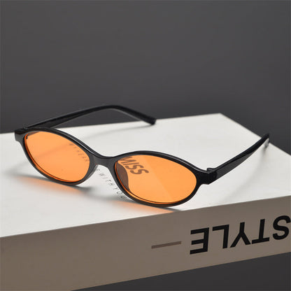 Slim Oval Acetate Sunglasses
