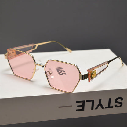Rimless Gold Shield Sunglasses