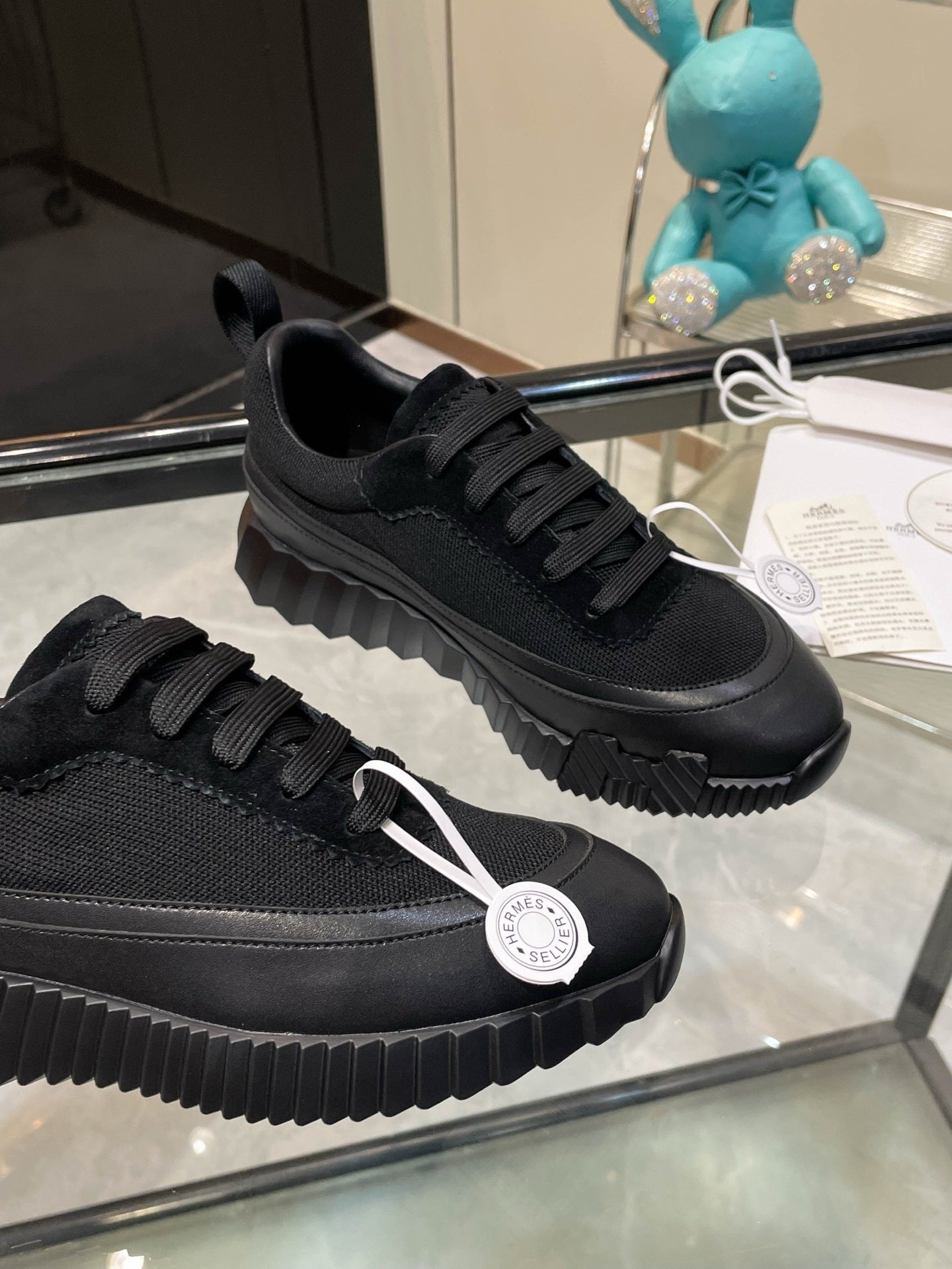 H Striped Leather Sneakers